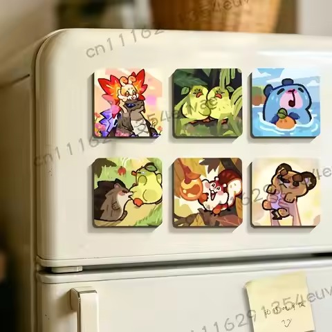 Clash of Critters square fridge magnets